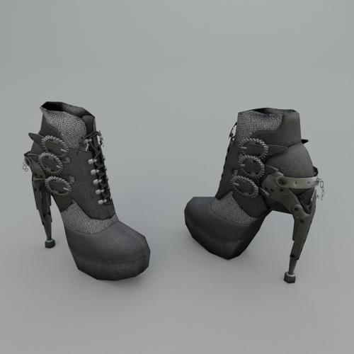 Lowpoly Steampunk Boot preview image